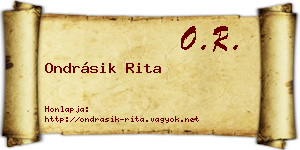 Ondrásik Rita névjegykártya